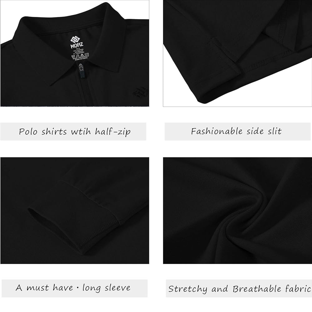 トップス the shishikui long  polo shirt S JEShifangjiusu Men's Long Sleeve Polo Shirts Fashion Zipper